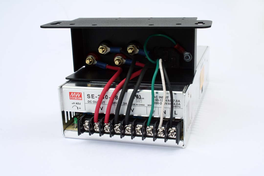 Power supply cover with power cable and connector