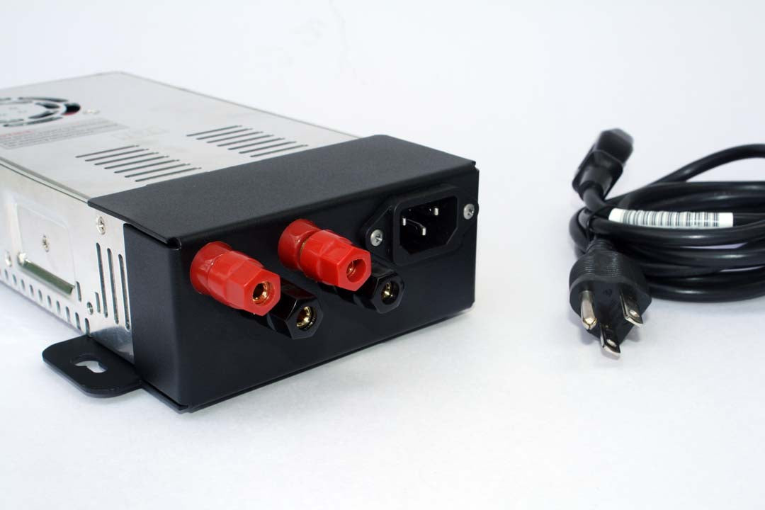 Power supply cover with power cable and connector