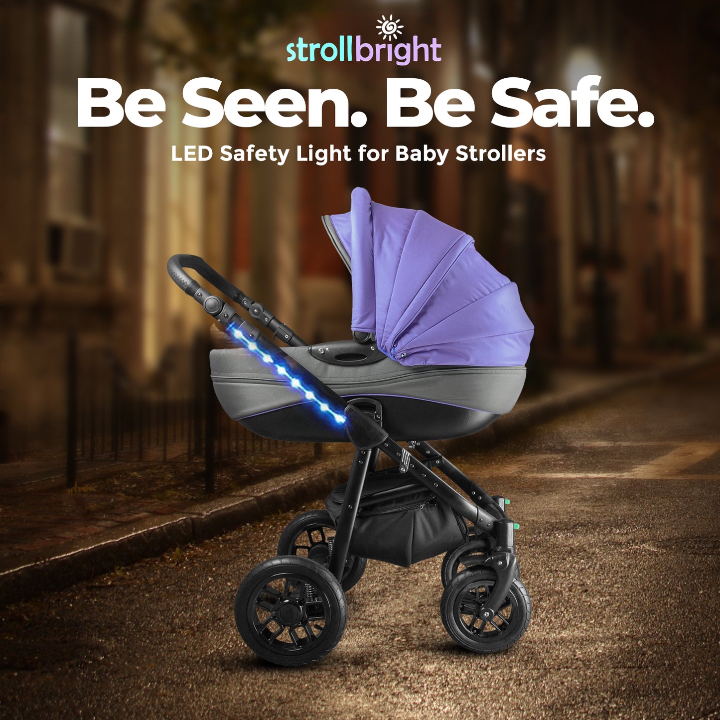 Strollbright LED Lights for Strollers - Walking Light for Strollers - Long Lasting LED Safety Light for Baby Strollers