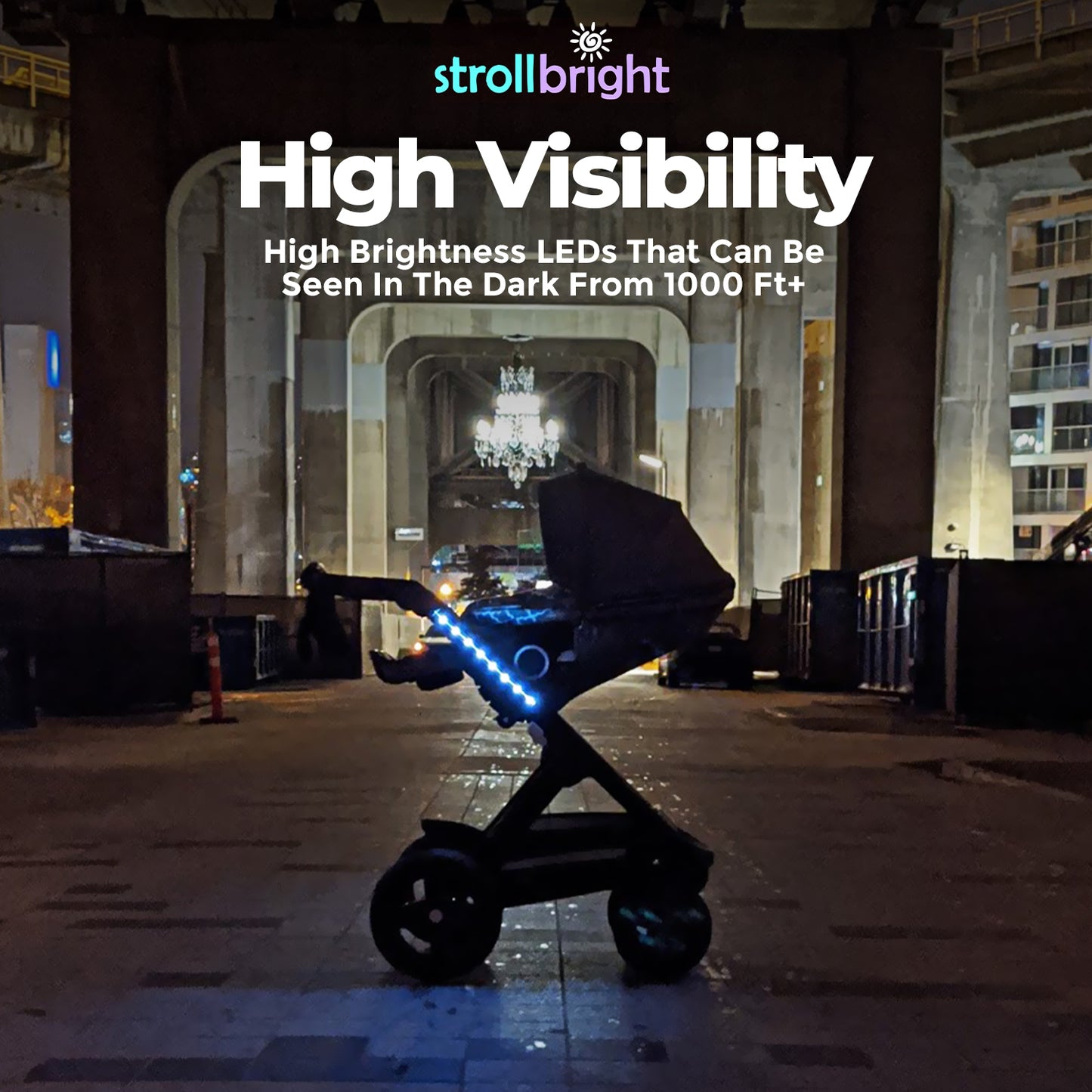 Strollbright LED Lights for Strollers - Walking Light for Strollers - Long Lasting LED Safety Light for Baby Strollers