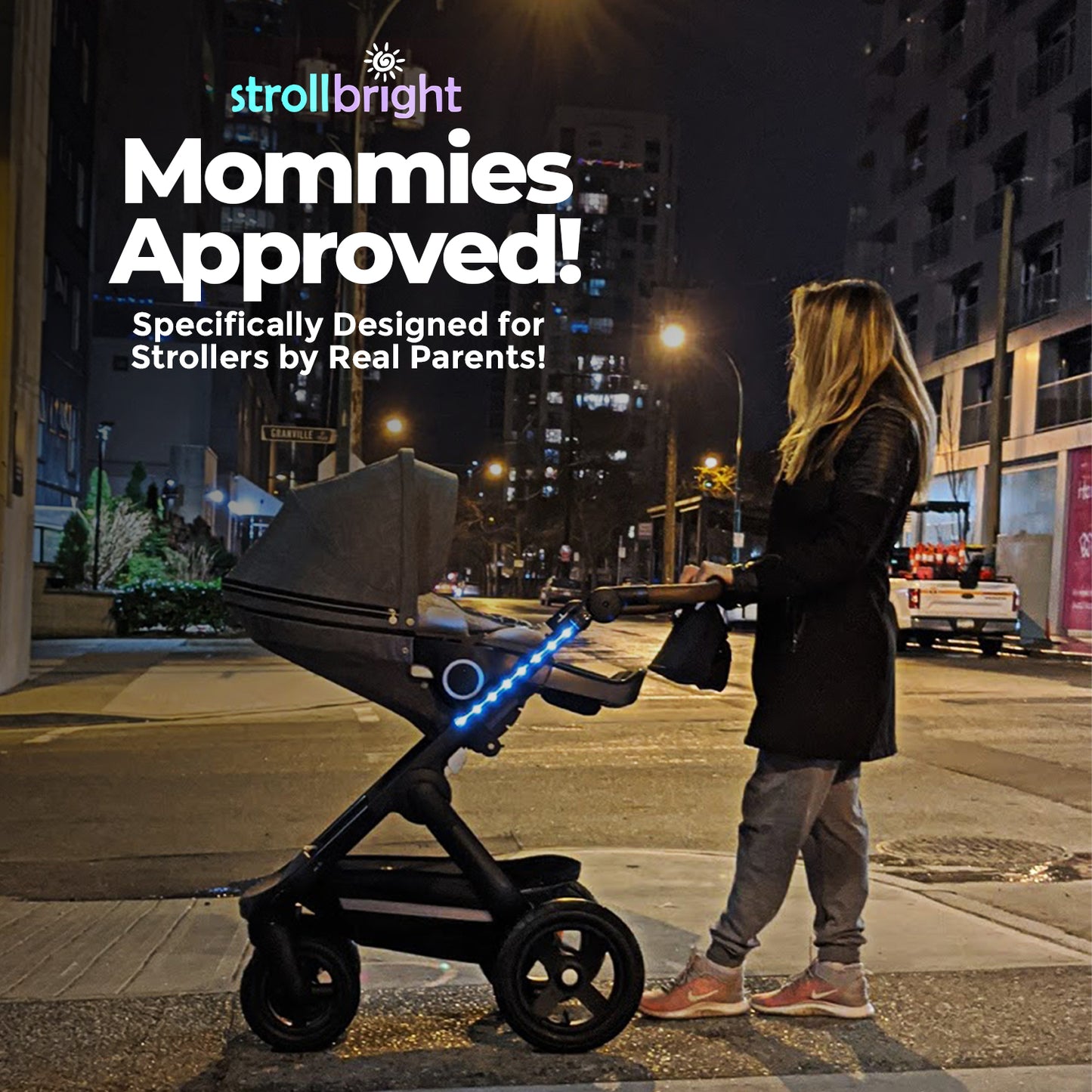 Strollbright LED Lights for Strollers - Walking Light for Strollers - Long Lasting LED Safety Light for Baby Strollers